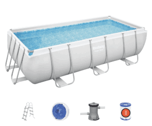 Piscine hors sol rectangle Power Steel gris clair