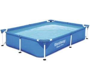 Piscine hors sol rectangle Steel Pro™ 221 x 150 x 43 cm bleu clair