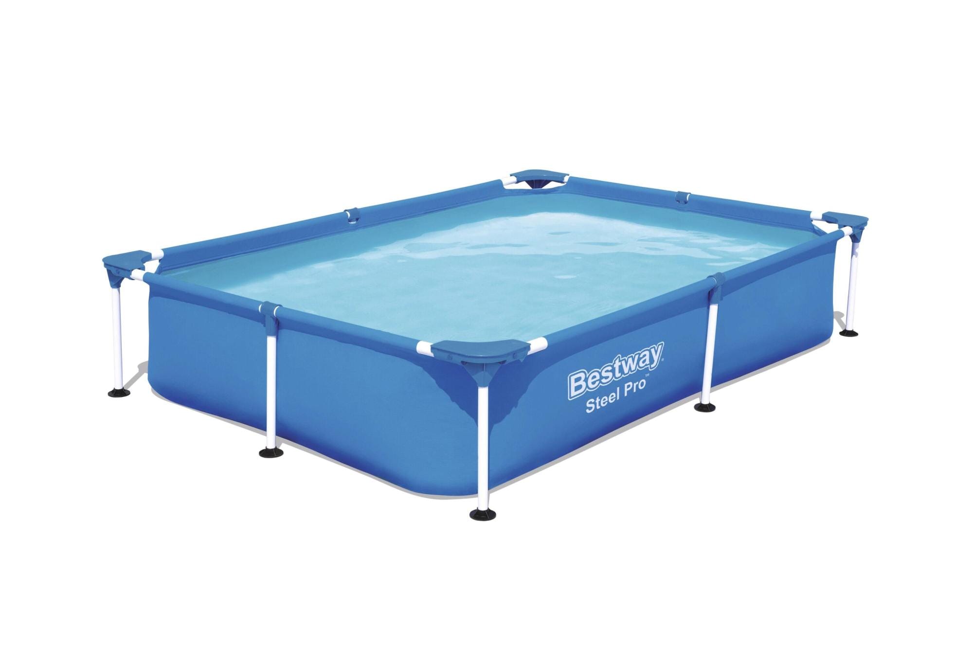 Piscine hors sol rectangle Steel Pro™ 221 x 150 x 43 cm bleu clair