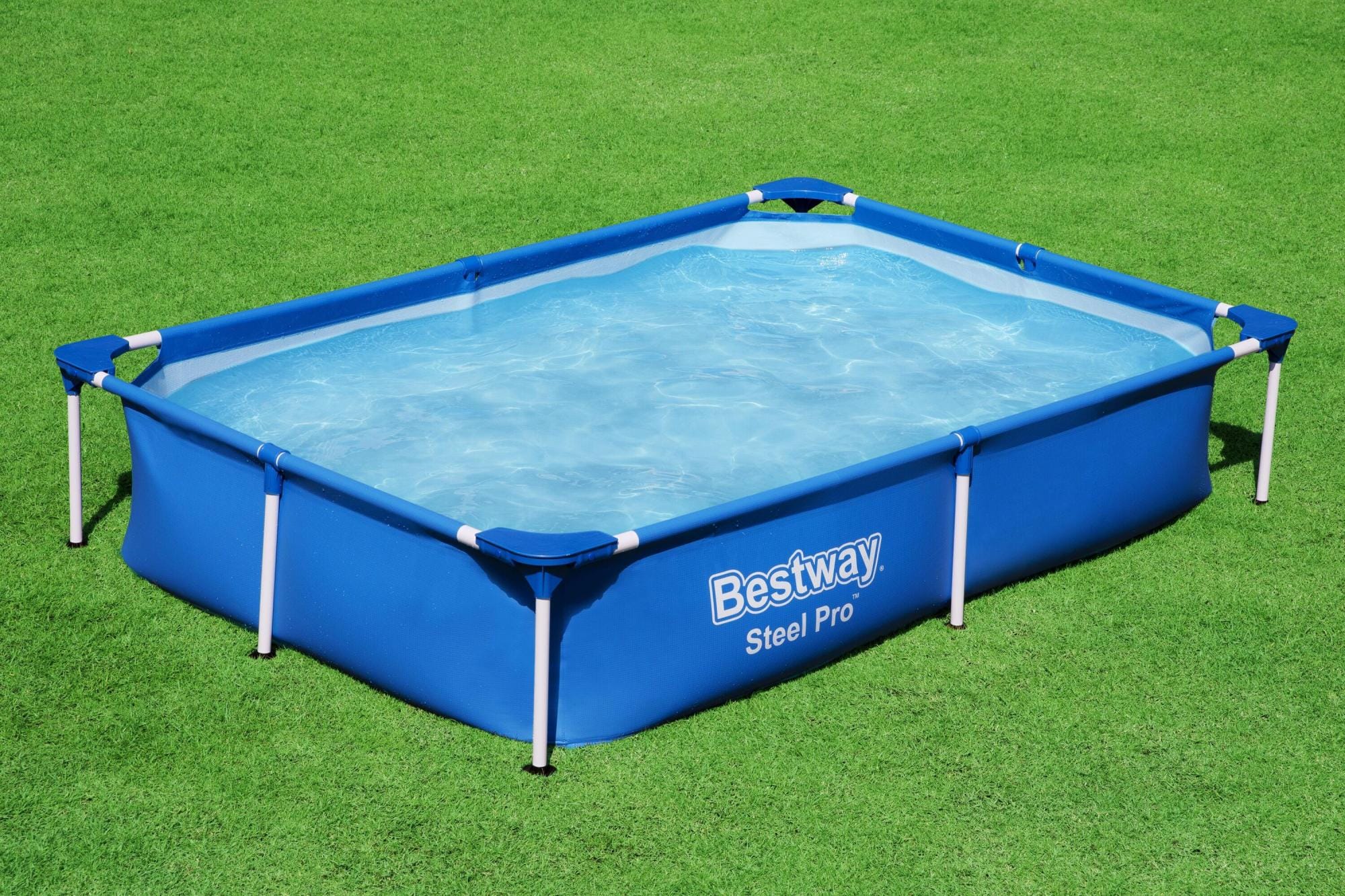 Piscine hors sol rectangle Steel Pro™ 221 x 150 x 43 cm bleu clair – Image 7