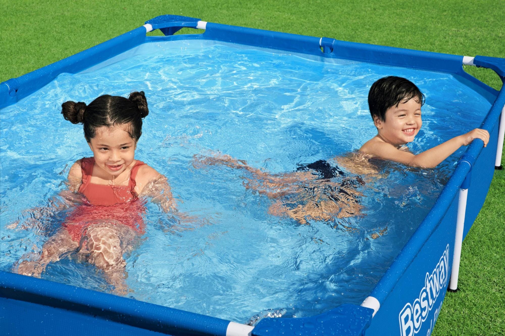 Piscine hors sol rectangle Steel Pro™ 221 x 150 x 43 cm bleu clair – Image 8