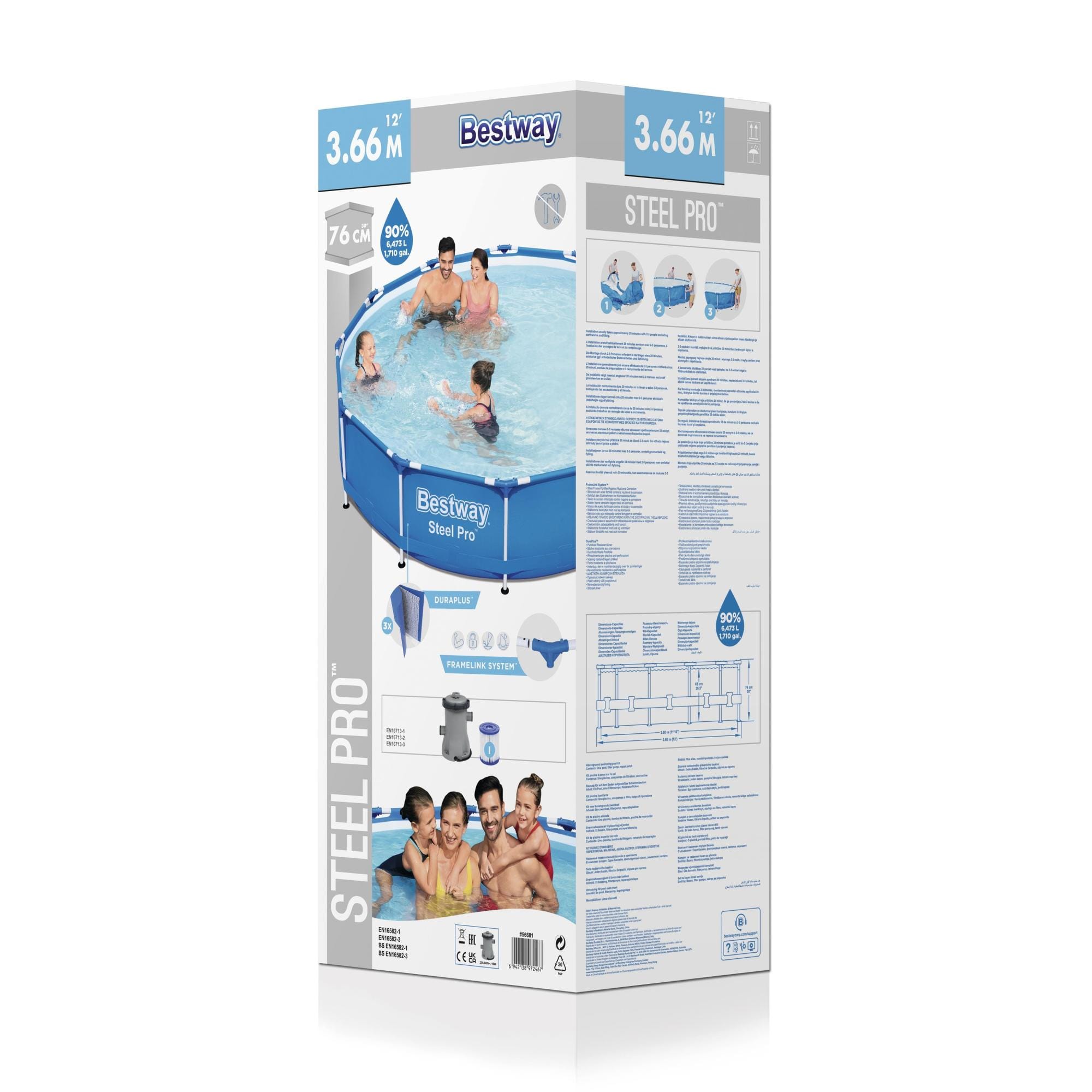Piscine hors sol ronde Steel Pro 366 x 76 cm bleu clair – Image 5