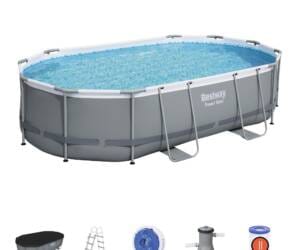 Piscine hors sol ovale Power Steel 488 x 305 x 107 cm avec accessoires