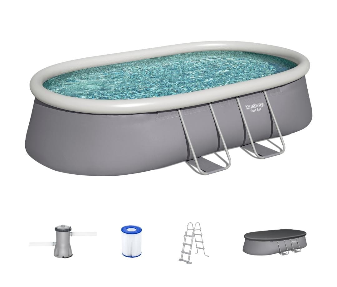 Piscine autoportante ovale Fast Set 488 x 305 x 107 cm avec filtration