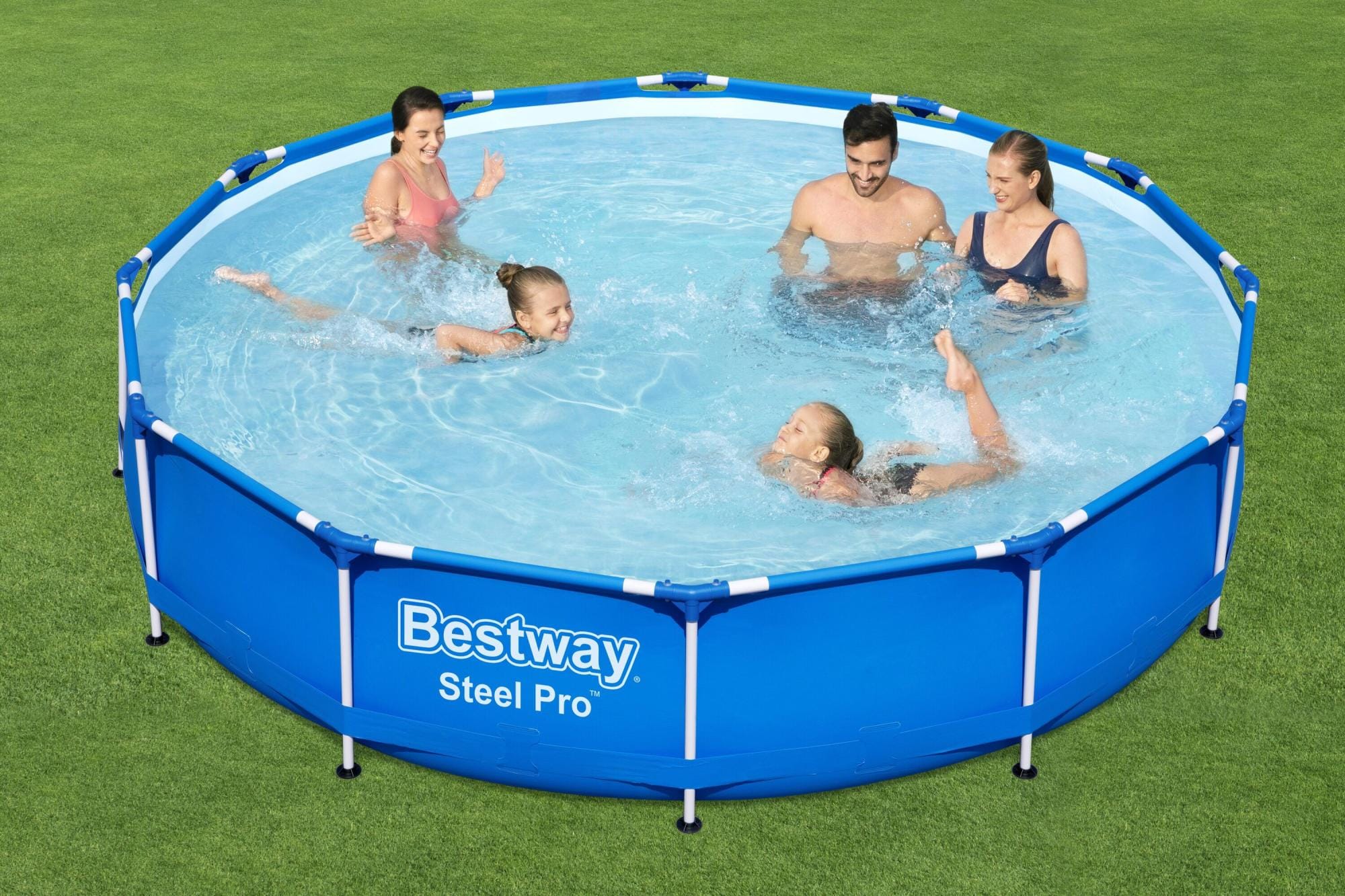 Piscine hors sol ronde Steel Pro 366 x 76 cm bleu clair – Image 2