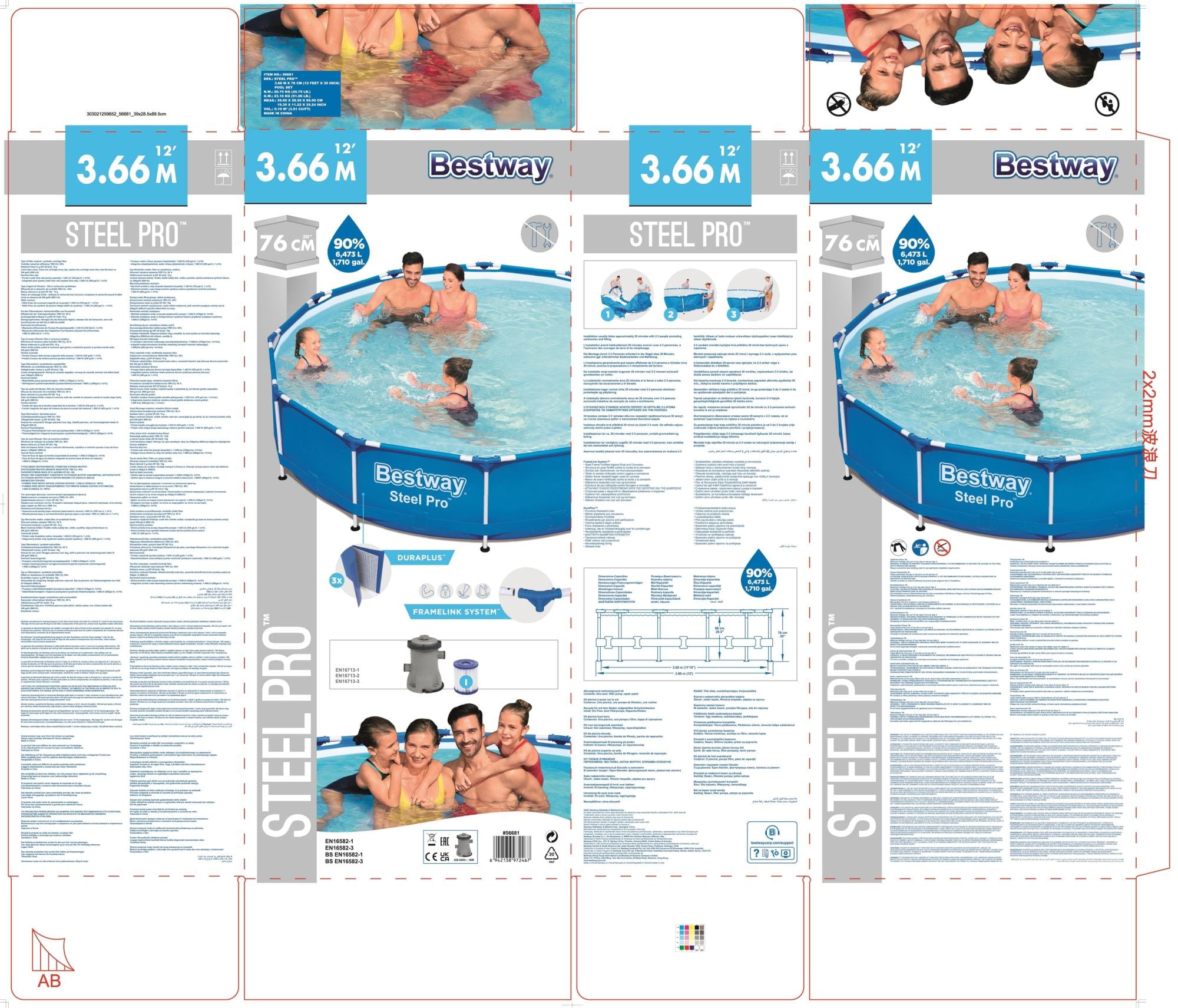 Piscine hors sol ronde Steel Pro 366 x 76 cm bleu clair – Image 6