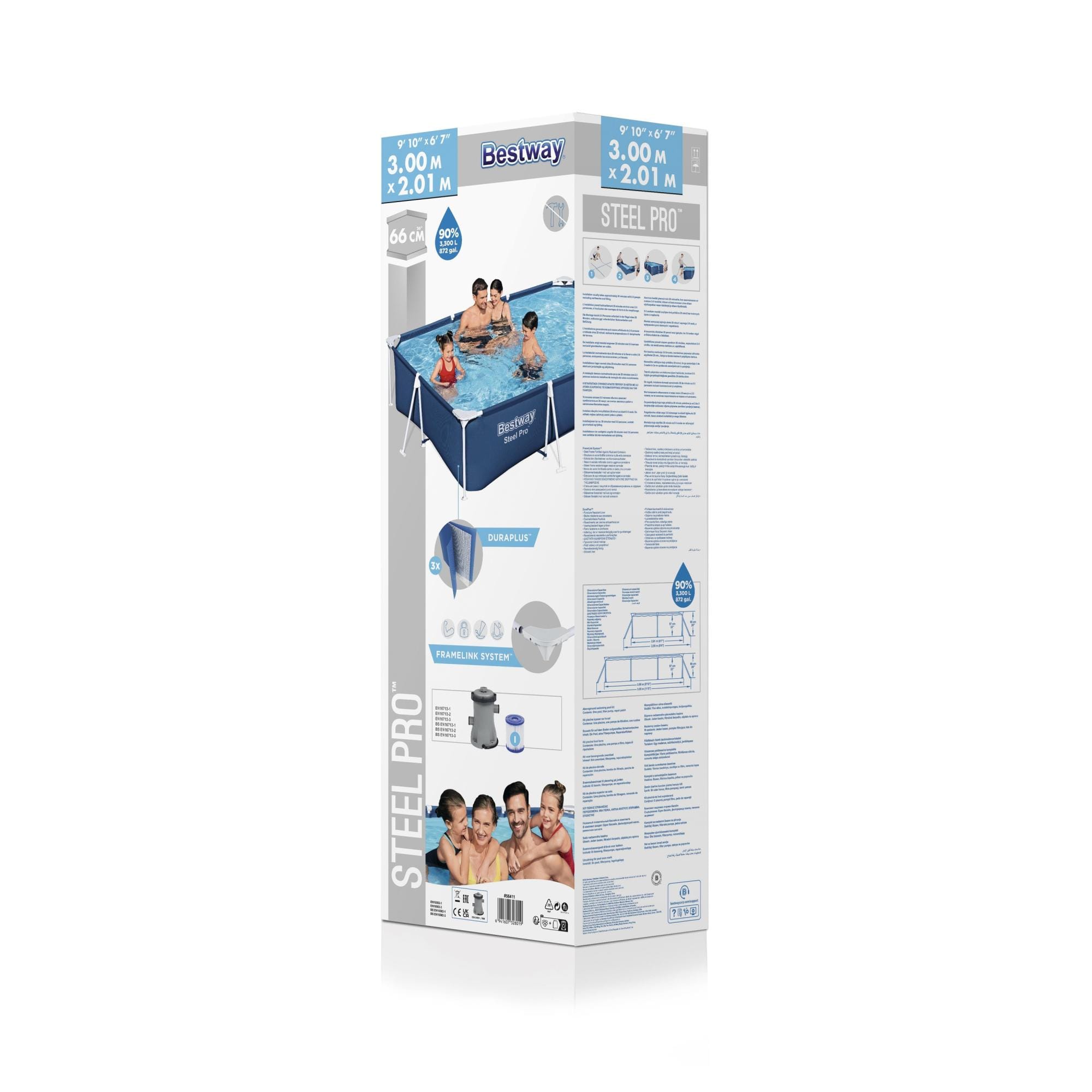 Piscine hors sol rectangle Steel Pro 300 x 201 x 66 cm – Image 7